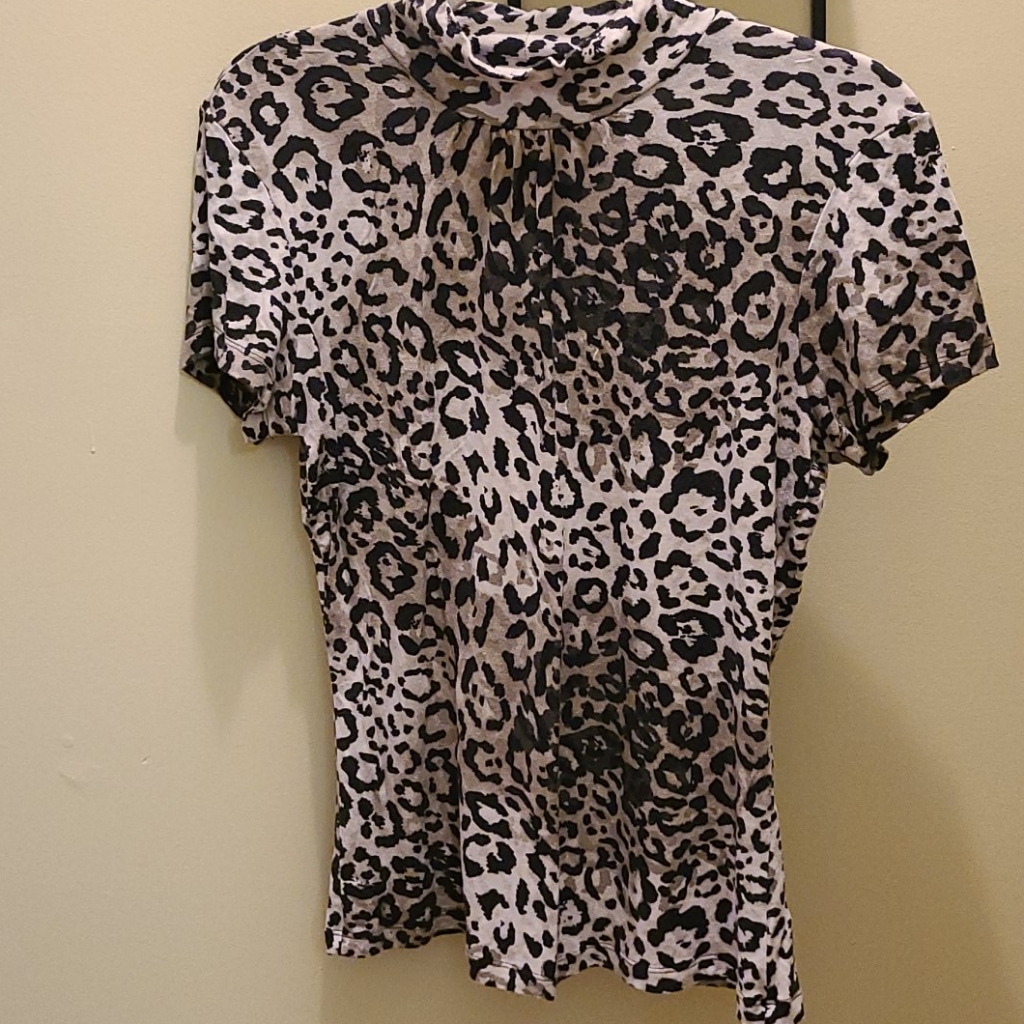 Mock Neck Leopard Print Top By Emma James